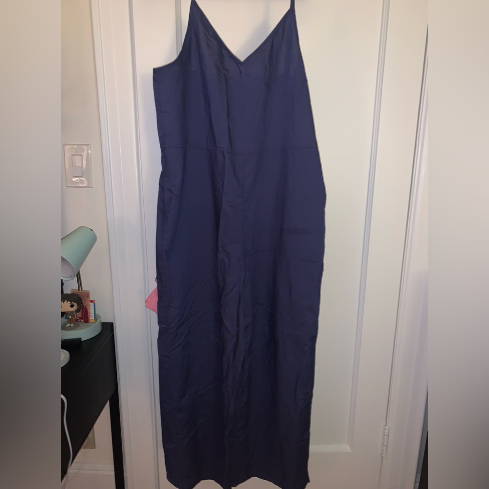 Uniqlo Women’s Linen Blue Jumpsuit Romper Size Large